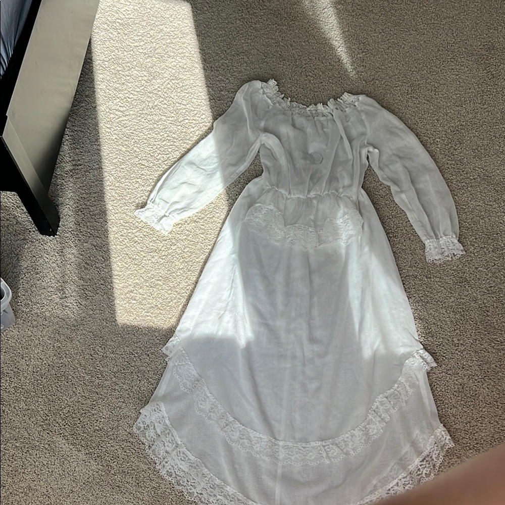 Elegant White Lace Dress set